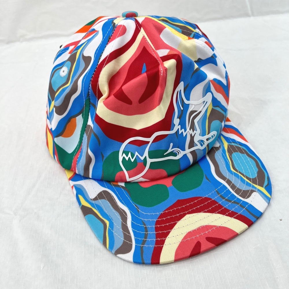 AKOO Mens Painter Snapback Hat Bleach White Multi Color Abstract Fox Logo NEW